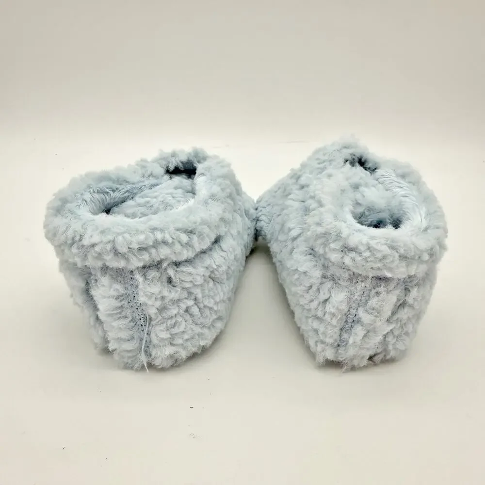 UGG Infant Bixbee Booties US 4-5 M Blue Vegan Fur Hook and Loop NIB